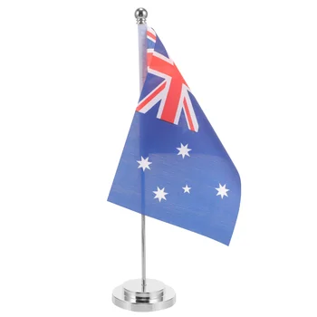 1 Комплект плот с Австралийски флаг, декор за офис бюрото, Украшение за хартата на страната, тенис на знаме със стойка