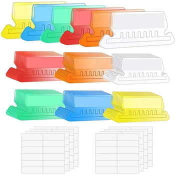 120 Комплекти разноцветни висящи раздела за папки с файлове с празни вложки 2-инчов пластмасови висящи раздела за папки
