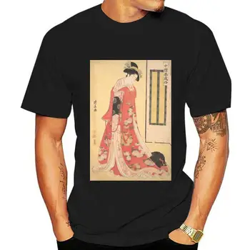 Японската Тениска Ukiyo-e Woodblock Art Общото Spaniel Dog Женски Мъжка Тениска С Принтом