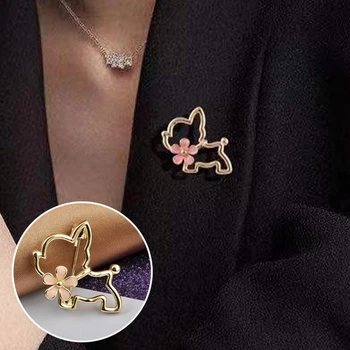 Нови модни брошки с сладък кученце за жени, выдалбливают дизайнерски брошки във формата на животни, бижута, сватбени подаръци за партита