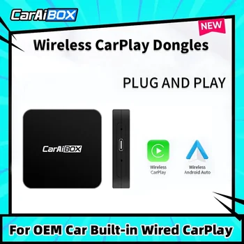CarAIBOX Wireless CarPlay Dongle Преносим Android Auto Wireless Box за автомобилното радио с кабелен CarPlay/Android Auto