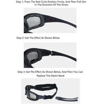 Външни Защитни Очила с 4 точки, Ветроупорен лещи, Риболов, Поляризирани Защитни Спортни Тактически Прахозащитен очила за скално катерене, колоездене