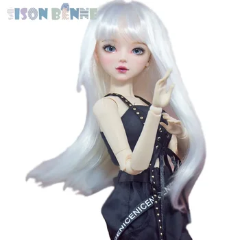 SISON BENNE 1/3 BJD Кукла Модна кукла Черни костюми, Бели Перуки Сменяеми Очните ябълки Детска играчка