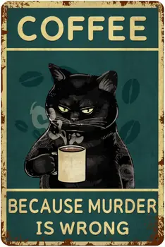 Кафе, защото Убийството - това е погрешно, Художественото оформление на Черна котка, Лидице Реколта знак за дома, кухня, баня, стопанство, градина, Гараж
