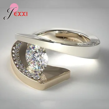 Най-добрата марка От сребро 925 проба, дамски пръстени с кубическим цирконием, модни луксозни сватбени декорации за годеж, подарък