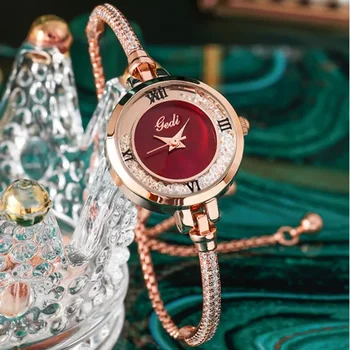 Модерен дамски часовник-гривна, луксозен струящийся пясък, изискан темперамент, 3 бара, водоустойчив женски гривна, кварцов часовник, подарък на едно момиче