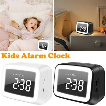 Детски будилник, Bluetooth високоговорители, USB-акумулаторна цифров часовник с 4 нива на димиране нощно осветление, двоен будилник, таймер повторение