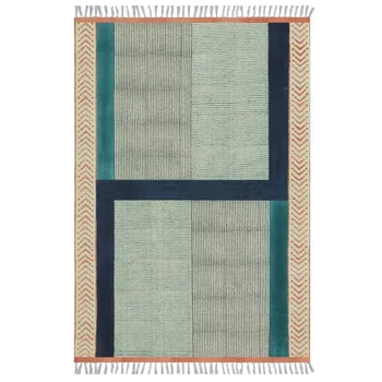 Килим от естествен памук, ръчно изработени, Килим, килимче за хола, синьо килимче за йога