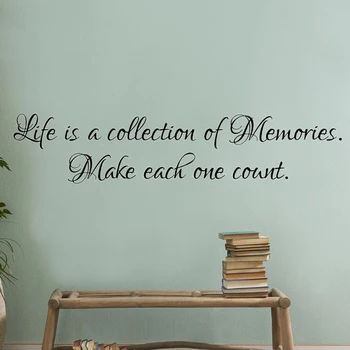Животът - Това Е Колекция От Спомени, Всеки От Които Има Значение Стикер На Стената Дневна Спалня Семейна Цитат Снимка Стикер Декор