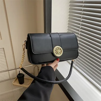 Реколта чанти За жени, кожена чанта през рамо с катарама във формата на полумесец, луксозни дизайнерски дамски чанти под мишниците, модерна чанта-скитник