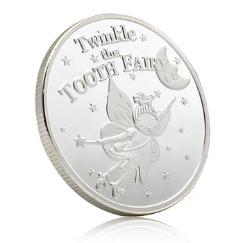 Мерцающая Сребърна Монета Феята На Зъбките, Сребърно Покритие Мемориал Медал, Магазини За Подаръци, Бижута