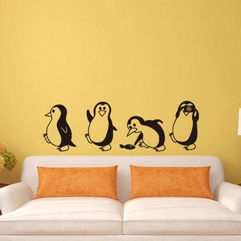 1 бр. забавен Пингвин кухня, хладилник етикети САМ етикети с трапезария и кухня, декоративни стикери за стена на къща творчески пингвините стикер