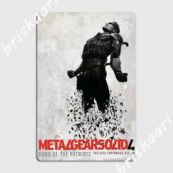 Плакат на Metal Gear Solid 4 Метални табели, плакат на стената, на кръчма, на кино, класическа стенни картини, Тенекеджия табели, плакати