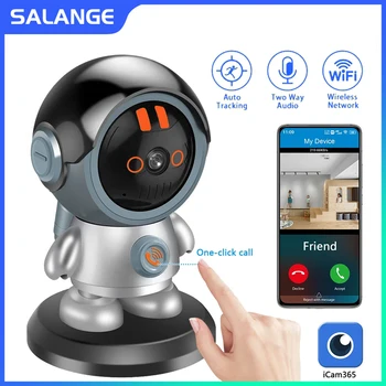 Salange 3-Мегапикселов робот, PTZ, Wifi, IP камера, следене на лицето, Обадете се на един клик, Камера за видео наблюдение в помещението, следи бебето iCam365
