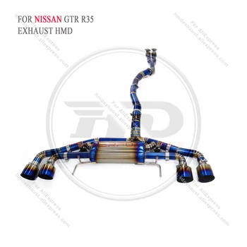 Изпълнението на изпускателната система HMD Titanium Catback за Nissan GTR R35 3,8 Т с електронен клапан Y-образна форма