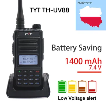 TYT TH-UV88 5 W VHF/UHF 1400 ма Джобно Двупосочен Радио, Акумулаторна Преносима Радиостанция на Далечни разстояния, ВОКС-Кодиращо-Предавател (Любителски)