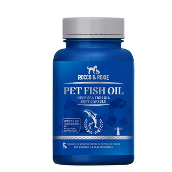 60 Капсули Дълбоководни рибно масло, Хранителни добавки за домашни котки, кучета Меки капсули Хранителни продукти с лецитин за коса
