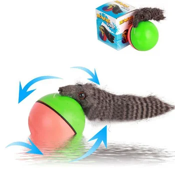 Електрическа играчка-невестулка Beaver Топка, катящийся топка, водна мишка, играчка за котки, кученца, кучета (случаен цвят)