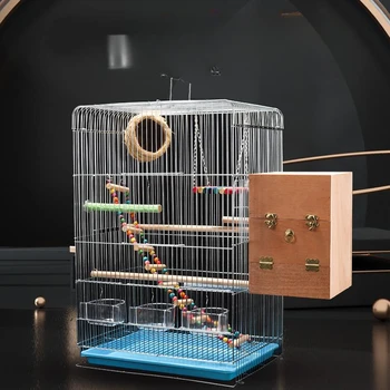Луксозни метални клетки за птици, Преносими пренасяне за попугайчиков, клетки за птици за развъждане на едър Jaula Pajaros Birds Accessories WZ50BC