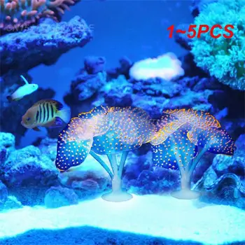 1 ~ 5ШТ Светещи аквариумни растения Създават Красив Подводен пейзаж, безопасни за риба, Светещи Изкуствени растения за аквариум