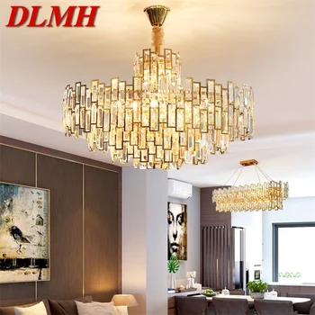 Полилей DLMH, Златна луксозна подвесная лампа, Постмодернистский led лампа за дома, хол, трапезария