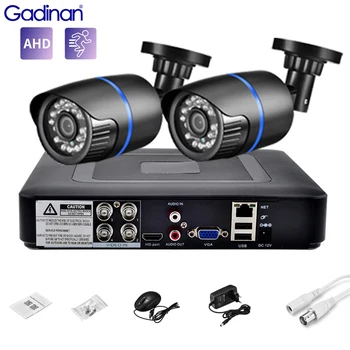 Gadinan 5MP 2PCS AHD ВИДЕОНАБЛЮДЕНИЕ Camera System 4CH 5 в 1 DVR Night Vision Security Protection Комплект за Видеонаблюдение за Дома Външен