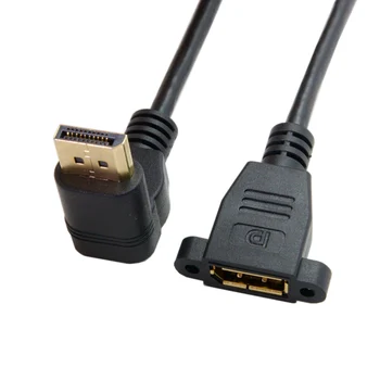 Удлинительный кабел CY Display Port DisplayPort от мъжа към жената с наклон под ъгъл 90 градуса нагоре и Надолу