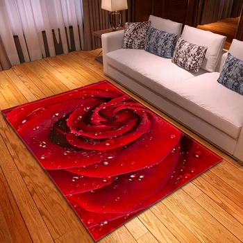 Червена Роза 3D Килими килим За Хола Голям Детски Подложка За Геймъри Подложка За Спални Противоскользящий Подложка За Пода на Входната Вътрешна Подложка