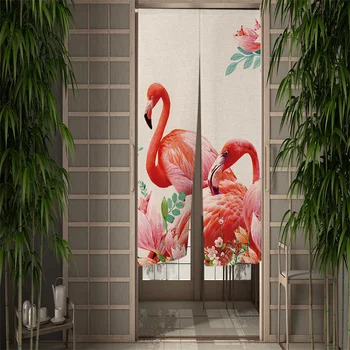 Сладък Врата Завеса С Фламинго За Хранене, Завеса С Тропически Животни, Стена, Завеса За Входа На Кухнята, Подвесная Завеса