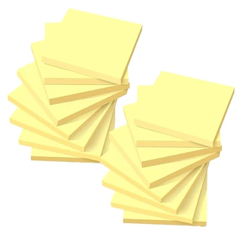 16 Книги на Обща стойност 1600 стикери за бележки Жълта самозалепваща хартия за бележки с офис записки