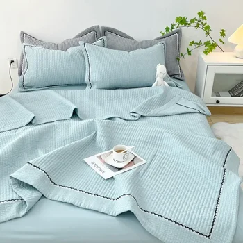 Летен комплект стеганого одеяла във френски стил и Елегантност Принцеса Bubble Yarn, комплект одеала за кондициониране на въздуха, приятен за кожата лятно одеало