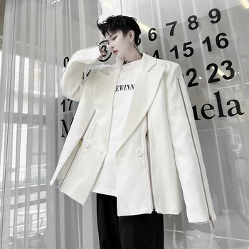 Дизайн, Мъжко сако с няколко обков-светкавици, Двубортный Модерен Мъжки яке, якета, Корейски Банкетна вечеря, Оригинален връхни дрехи