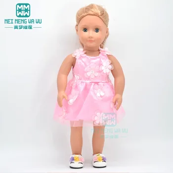 Стоп-моушън облекло за американските кукли 45 см, модни аксесоари за кукли, рокля с цветя модел, коледни подаръци за деца