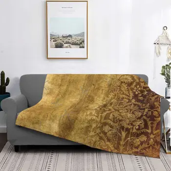 Одеяло в стил гръндж със златен штофом в селски стил, покривки за легло, покривки за легло за дневна за зимата, декоративни покривки за мека мебел