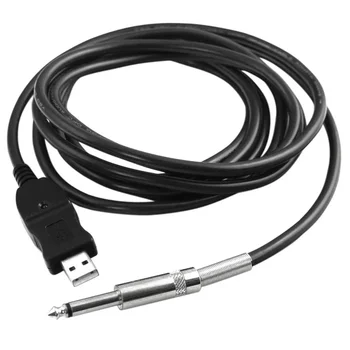 USB кабел-връзка на китара, инструмент за запис на КОМПЮТЪР, аудиоадаптер за електрическа китара 3 м, конвертор USB-кабел китара