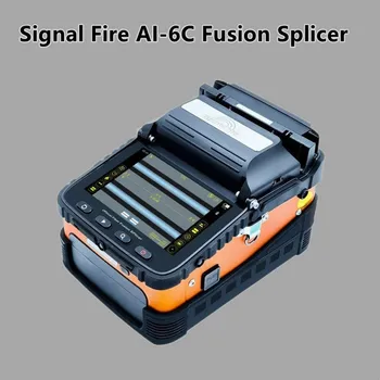 Безплатна Доставка Signal Fire AI-6C Fusion Splicer 6 двигатели Автоматична Машина За Снаждане на оптични влакна SM & MM FTTH AI-6C