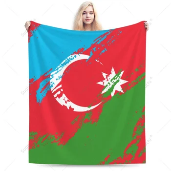 Фланелевое одеало от цветовете на Флага на Азербайджан, Многофункционален калъф за кемпингового дивана, запазва Топлината