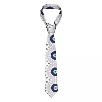 Класически Тъмно сини Бели Средиземноморски вратовръзки с петна мандала от уроки и за мъжете, коприна вратовръзка впечатлява със своя бохемски стил бохо, бизнес вратовръзка за поръчка