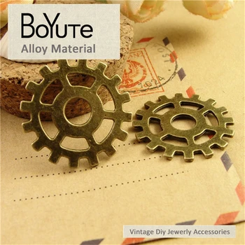 BoYuTe (50 бр. / лот) Метални висулки-шестеренки с покритие от античен бронз 25 мм, Бижута компоненти от с сплав на Едро