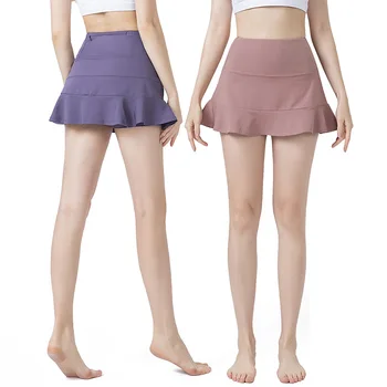 Спортна пола Пролетната дамска къса пола за бягане в гол, панталони-кюлоты за тенис и бадминтон, тънка къса пола с висока талия, тенис пола