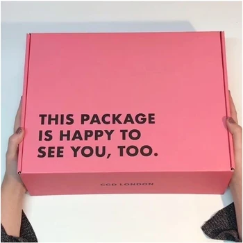 50шт безплатна доставка Голяма Розова Кутия За Опаковане на Електронната Търговия на Дървесина Кутия За Дрехи Козметични Пощенски кутии с Индивидуално Лого