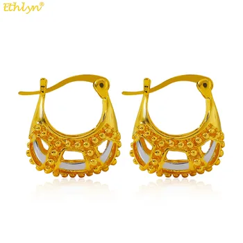 Ethlyn Модни Эфиопские обеци, златен на цвят, за жени, Еритрея, Хабеша, Африка, Обеци-халки, Подарък MY100