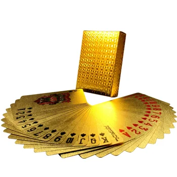 Златни Карти За Игра Пластмасова Детска Комплект За Покер Фолио Покер Pack Магически Карти Водоустойчив Подарък Колекция От Настолни Игри
