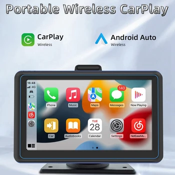 7-инчов автомобилен сензорен екран, безжичен Carplay и Android Auto, motor Портативен Автоматичен мултимедиен плеър, навигация екран, издръжлив