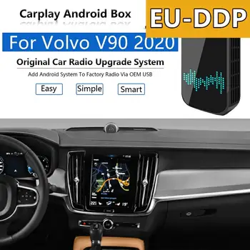 Ъпгрейд USB Carplay за Volvo V90 2020 Радио Android и Apple Безжична автомобилен мултимедиен плеър Wifi-Рефлексен линк Автозвук