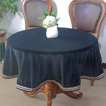 Модерен и Луксозен Черен Кръгла маса по поръчка, Покривка за чай от масата в хола, Благородна покривка, Ново Специално Предложение