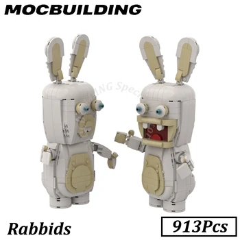 Дисплея на модела game характер Crazy Rabbits MOC Строителни блокове, Тухли, Строителни играчки Подаръци за Коледа