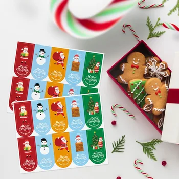 100ШТ 3 см * 6,5 CM Дядо Коледа, Снежен човек весела Коледа на Етикети, Етикети За Подарък Опаковки, Кутии за Опаковане на Партията Печене на Малък Бизнес