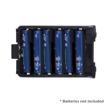 Удължен батерията отделение на 6 ААА за съхранение на Baofeng UV5R 5RA B C D 5RE Plus с двупосочен радио