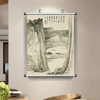 Традиционен китайски пейзаж, рисуване мастило, Печат на плакати на платно, модерните стенни рисунки за хол, спални, студия, има пропуск